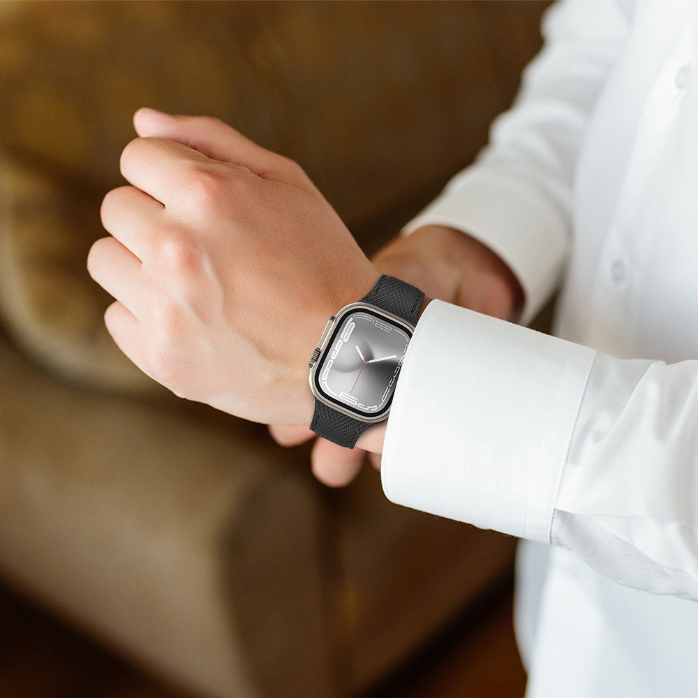 Amazingthing Titan Swift Apple Watch 42mm Deri Dokulu Silikon Kordon - 7 Amazingthing Titan Swift Apple Watch 42mm Deri Dokulu Silikon Kordon - 7